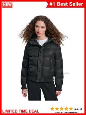 Quilted Snorkel Puffer Jacket Hooded Insulated